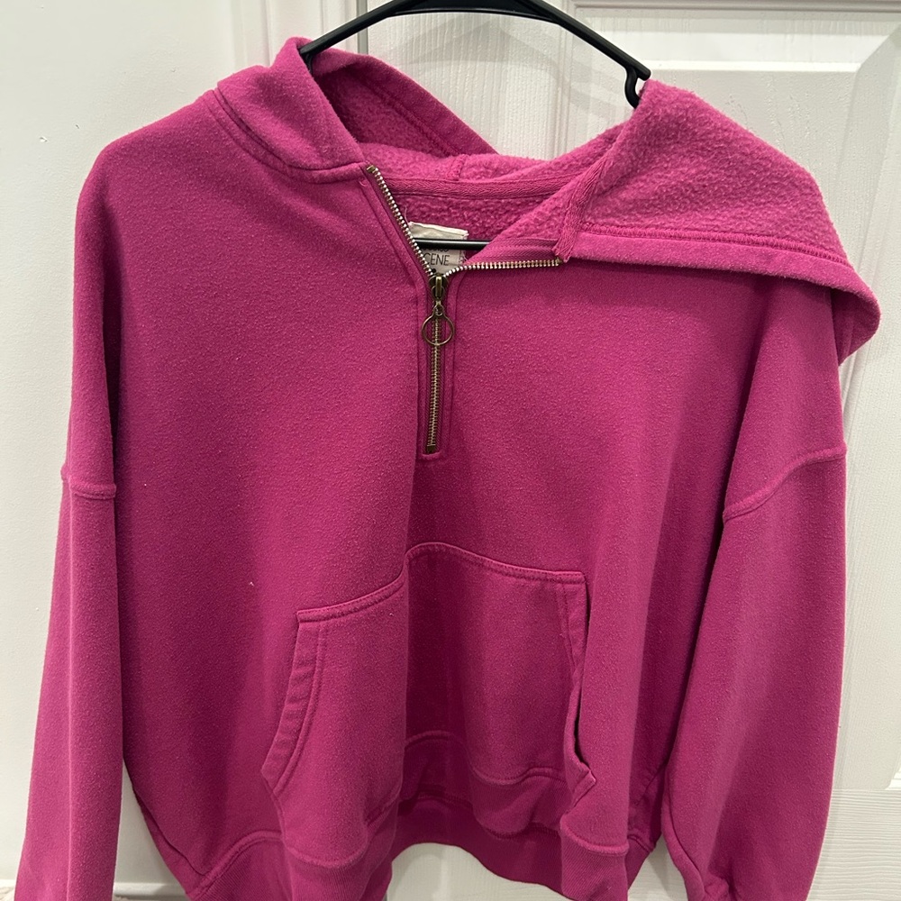 Women's Fuchsia Half-Zip Hoodie
